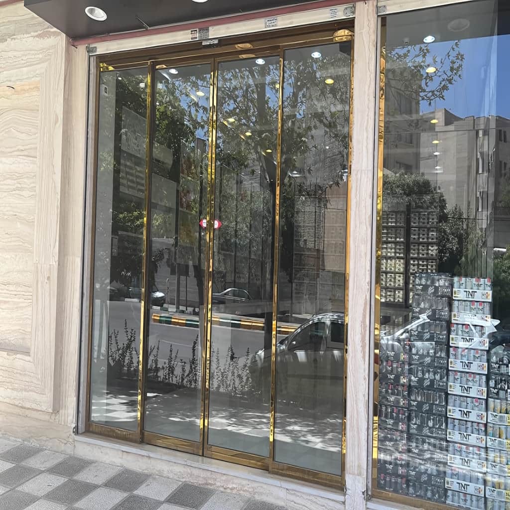 درب اتوماتیک شیشه ای فریم لس سکوریت دولنگه در اصفهان