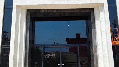 10 مدل درب شیشه ای اتوماتیک کشویی دو لت در اصفهان