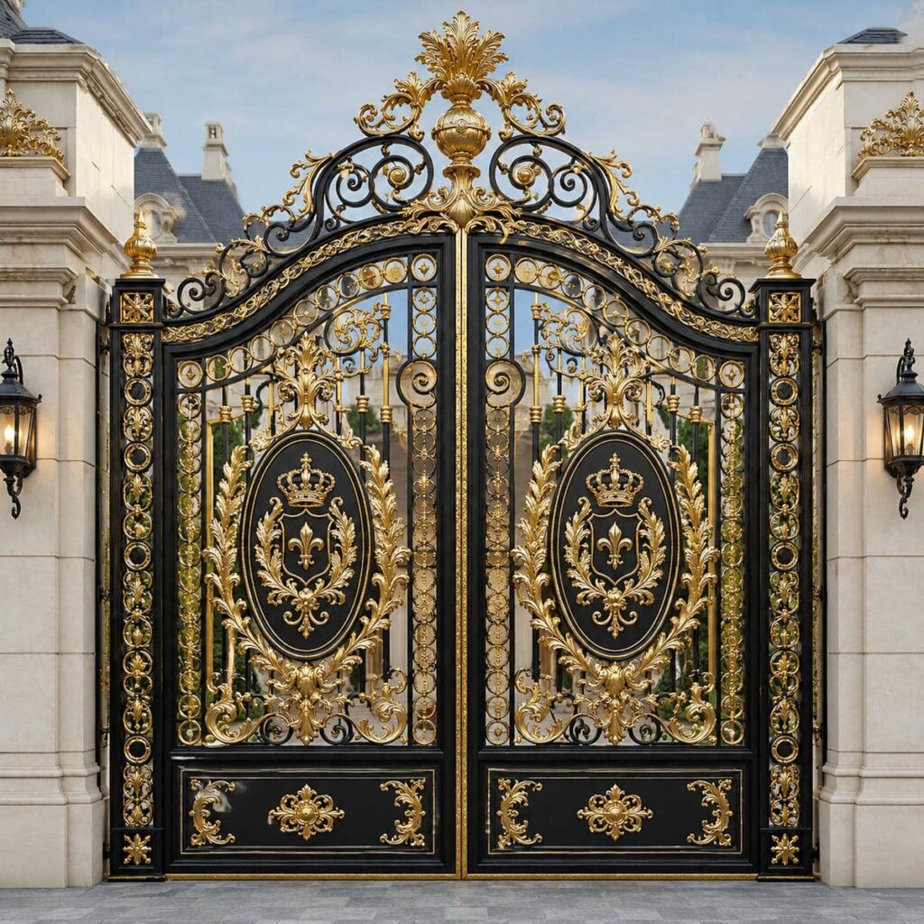 اجرای درب پارکینگ مشکی طلایی اتوماتیک در اصفهان