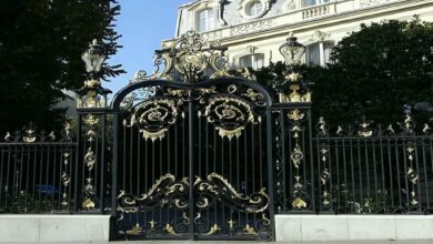 12 نمونه درب پارکینگ برش لیزری طرح هندسی در اصفهان
