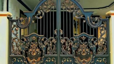 7 مدل درب ورودی ساختمان آهنی دو لنگه در اصفهان