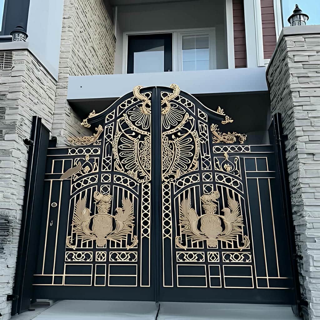 نصب درب پارکینگ شاسی فلزی تقویت شده فرفورژه در اصفهان