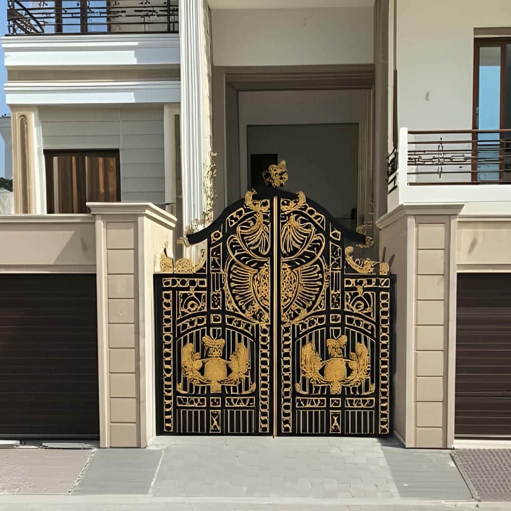 نصب درب حیاط مشبک نورگیر با لولای مقاوم در اصفهان