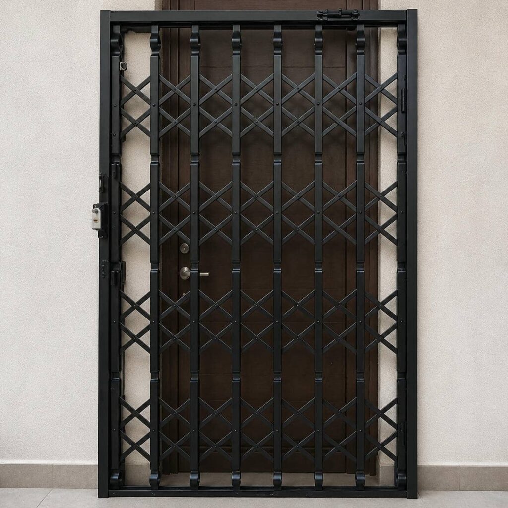 درب آکاردئونی چهار گل لوزی تقویتشده برای ورودی آپارتمان در اصفهان درب آکاردئونی چهار گل لوزی تقویتشده برای ورودی آپارتمان در اصفهان