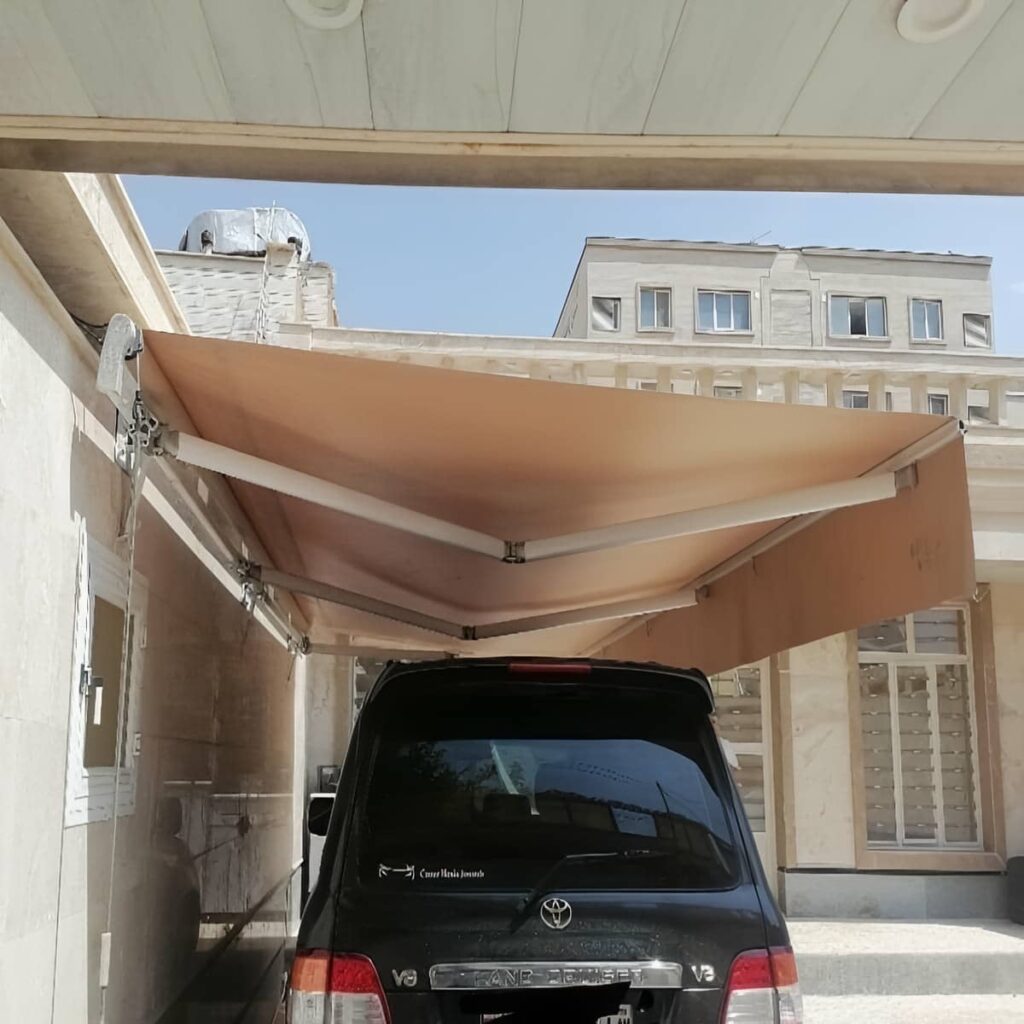 سایه بان اتوماتیک مشکی برای فروشگاه اصفهان