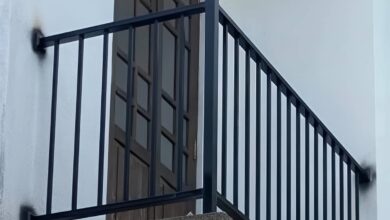 هندریل راه پله بازسازی اصفهان با رنگ مشکی