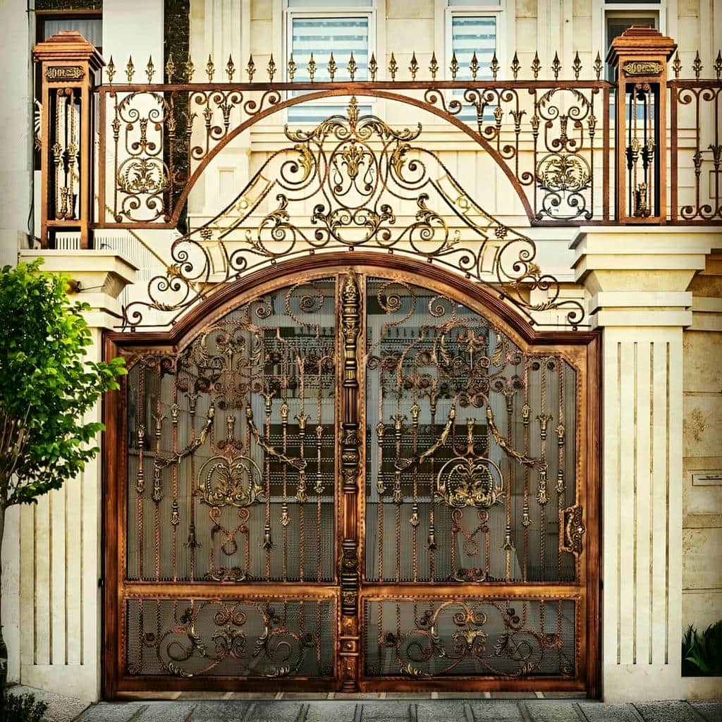 درب پارکینگ با طرح ساده و چهارچوب هماهنگ اصفهان