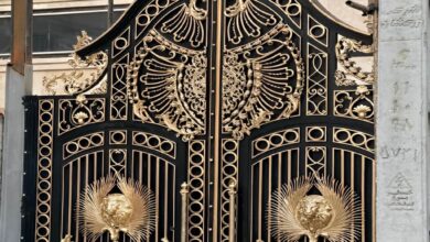 درب ویلایی فلزی ساده مشکی برای ورودی اصفهان