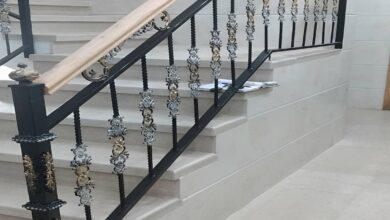 نرده پله کلاسیک اصفهان با رنگ مشکی مات