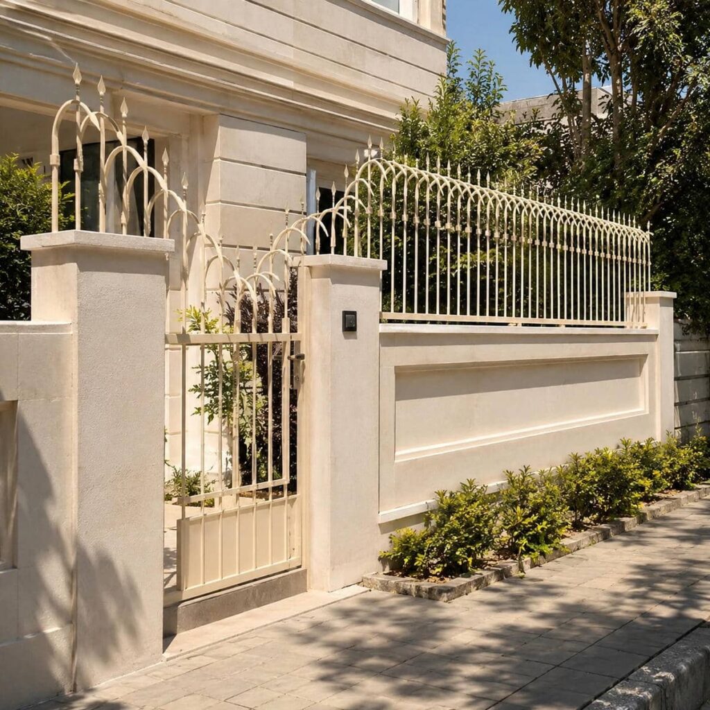 حفاظ سرنیزه ای مشکی روی دیوار مسکونی اصفهان