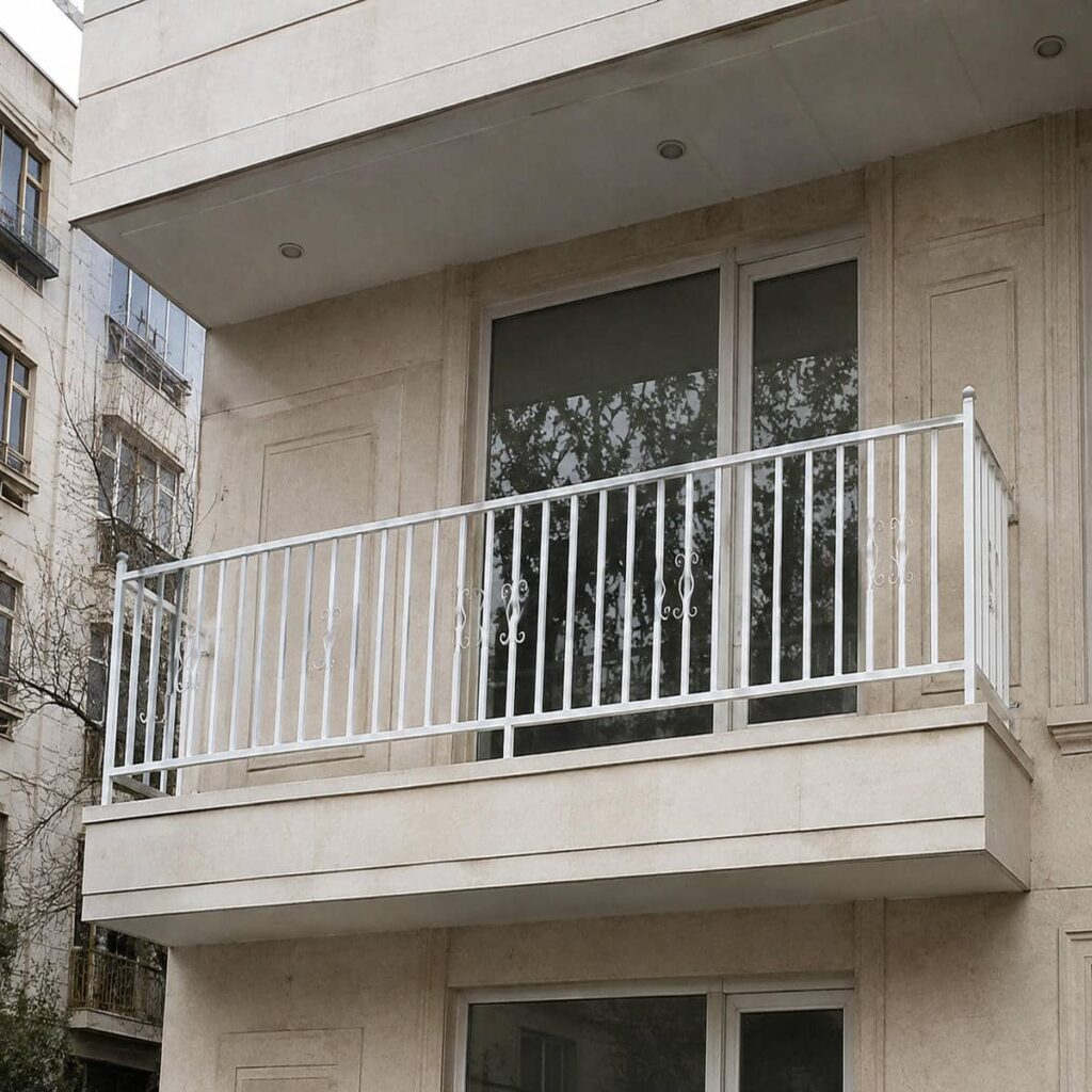 نرده بالکن آپارتمان سفارشی مشکی در اصفهان